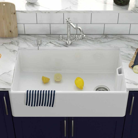 LSC Belfast 795 1.0 Bowl Fireclay Ceramic Kitchen Sink with Waste Options