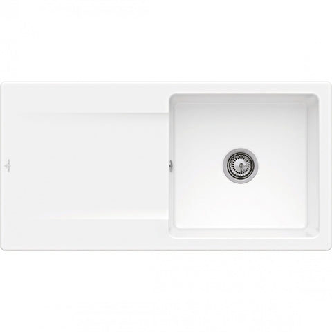 Villeroy & Boch Siluet 60 Flat 1.0 Bowl Ceramic Kitchen Sink - No Waste