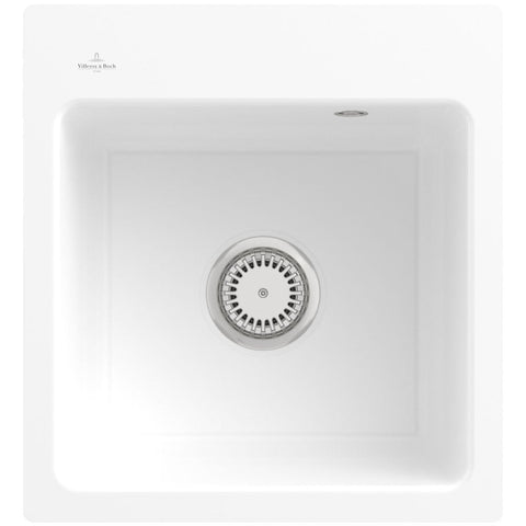Villeroy & Boch Siluet 60 R Flat 1.0 Bowl Ceramic Kitchen Sink - No Waste