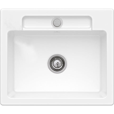 Villeroy & Boch Siluet 60 S Flat 1.0 Bowl Ceramic Kitchen Sink - No Waste