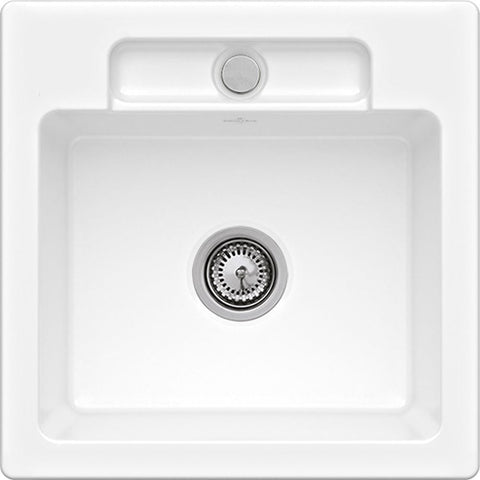 Villeroy & Boch Siluet 50 S Flat 1.0 Bowl Ceramic Kitchen Sink - No Waste