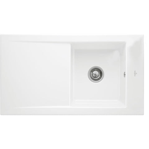 Villeroy & Boch Timeline 50 Flat 1.0 Bowl Ceramic Kitchen Sink - No Waste