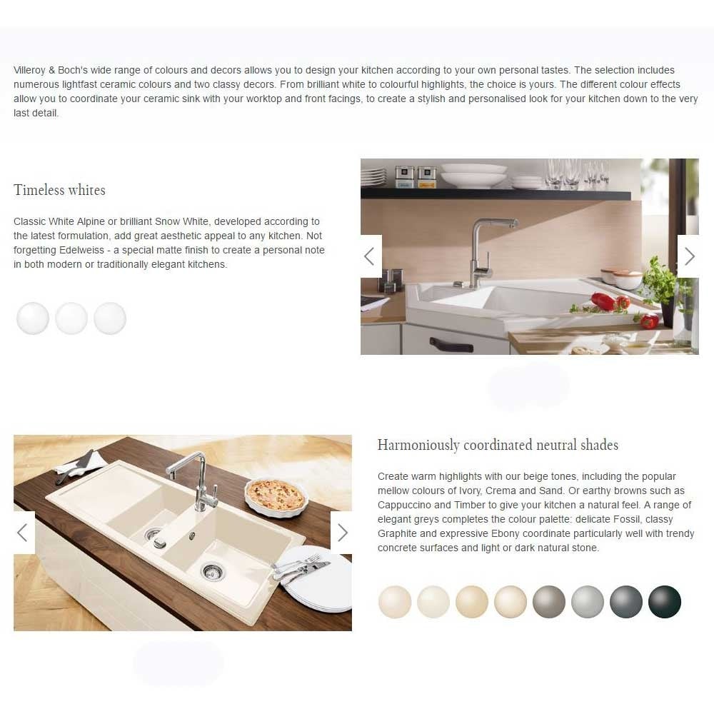 Villeroy & Boch Subway Style 45 1.0 Bowl Ceramic Kitchen Sink - No Waste 334800R1