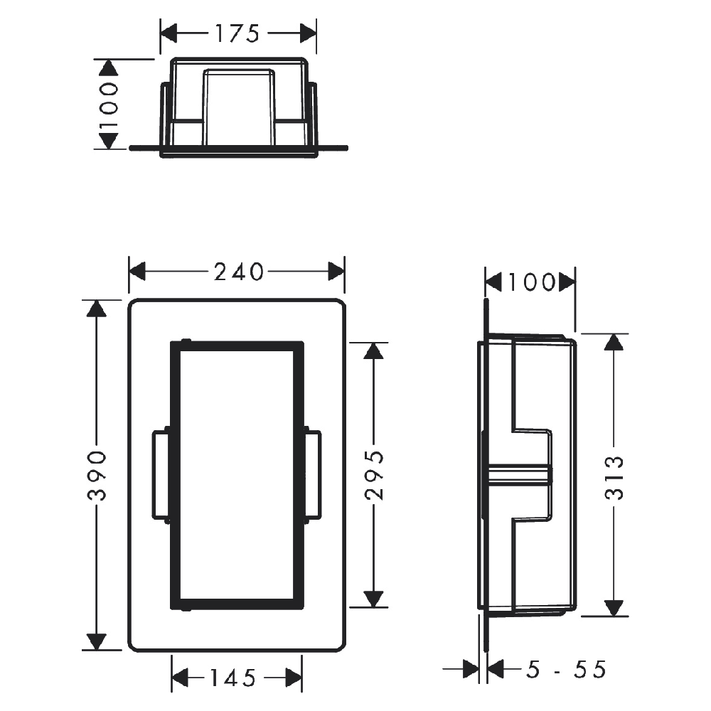 Hansgrohe XtraStoris Wall Niche with Tileable Door 300x150mm Frameless Design