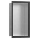 hansgrohe-xtrastoris-individual-300150100-brushed-stainless-steel-wall-niche-with-brushed-black-chrome-frame-