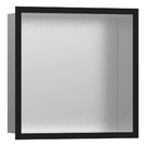 hansgrohe-xtrastoris-individual-300300100-brushed-stainless-steel-wall-niche-with-matt-black-frame-