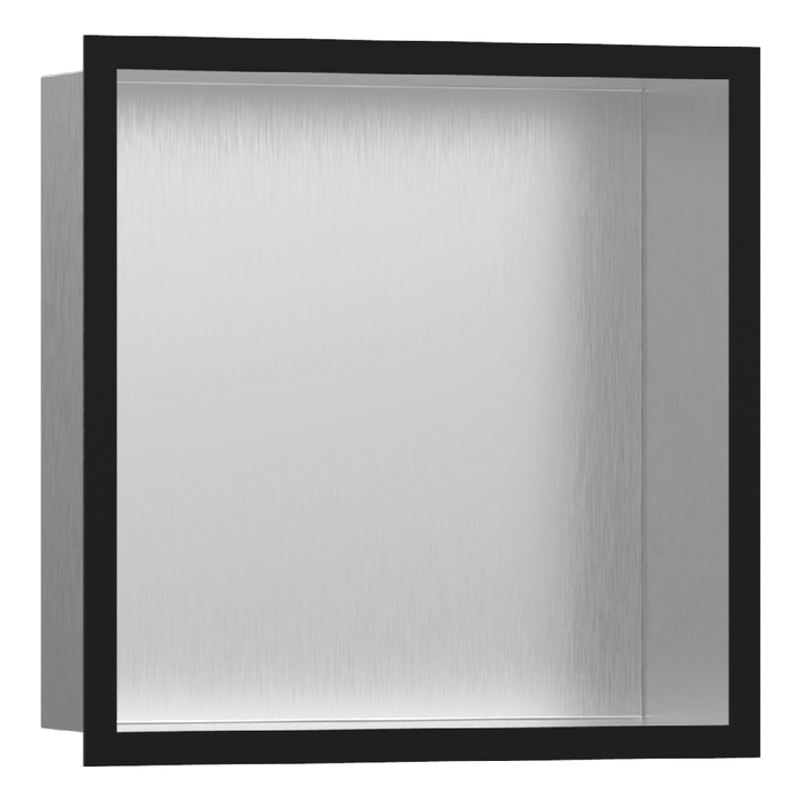 hansgrohe-xtrastoris-individual-300300100-brushed-stainless-steel-wall-niche-with-matt-black-frame-