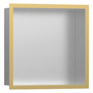 hansgrohe-xtrastoris-individual-300300100-brushed-stainless-steel-wall-niche-with-polished-gold-frame-