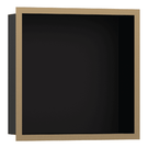 hansgrohe-xtrastoris-individual-300300100-matt-black-wall-niche-with-brushed-bronze-frame-