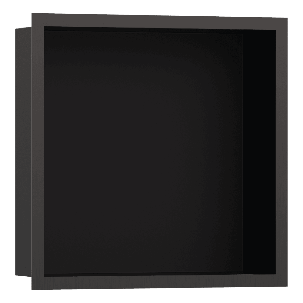 Hansgrohe XtraStoris Individual 300x300x100mm Matt Black Wall Niche with Design Frame