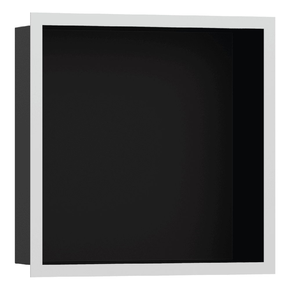 Hansgrohe XtraStoris Individual 300x300x100mm Matt Black Wall Niche with Design Frame