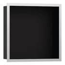 hansgrohe-xtrastoris-individual-300300100-matt-black-wall-niche-with-brushed-stainless-steel-frame-