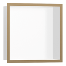 hansgrohe-xtrastoris-individual-300300100-matt-white-wall-niche-with-brushed-bronze-frame-