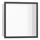 hansgrohe-xtrastoris-individual-300300100-matt-white-wall-niche-with-brushed-black-chrome-frame-