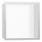 hansgrohe-xtrastoris-individual-300300100-matt-white-wall-niche-with-brushed-stainless-steel-frame-