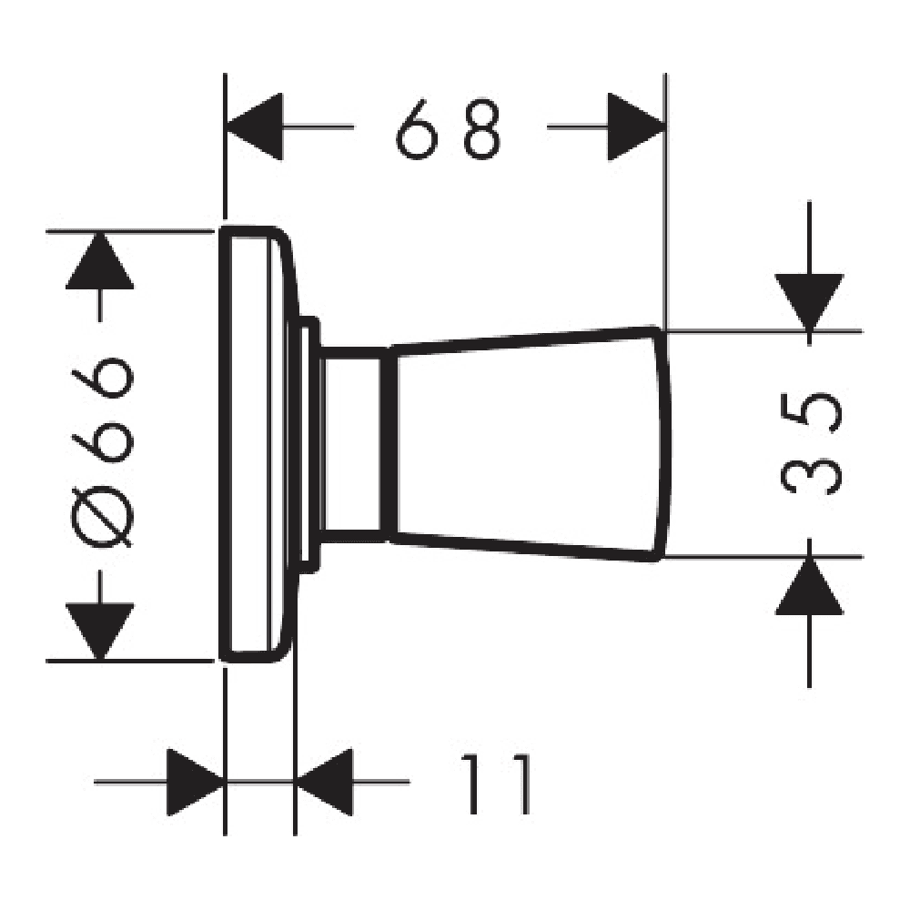 Hansgrohe Logis Chrome Shut-Off Valve For Concealed Installation