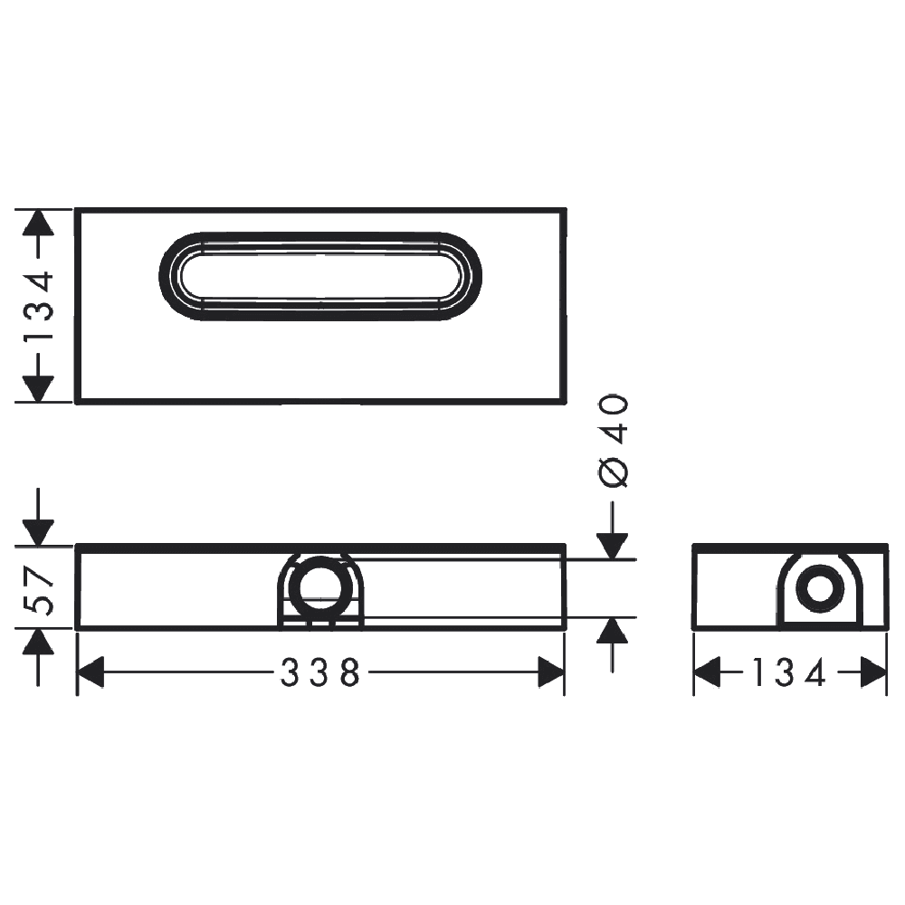Hansgrohe uBox Universal Base Set For Flat Installation Finish Sets