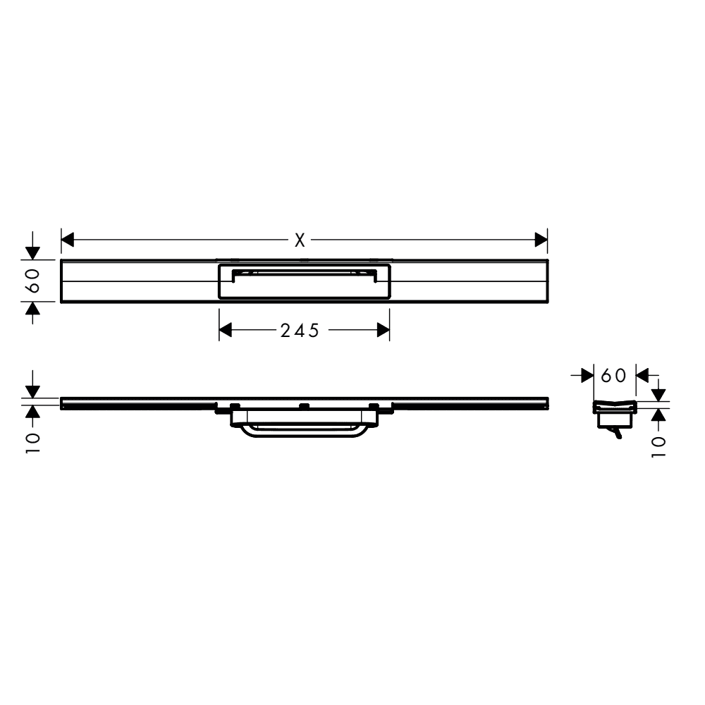 Hansgrohe RainDrain Flex 700 Cuttable Shower Drain Finish Set