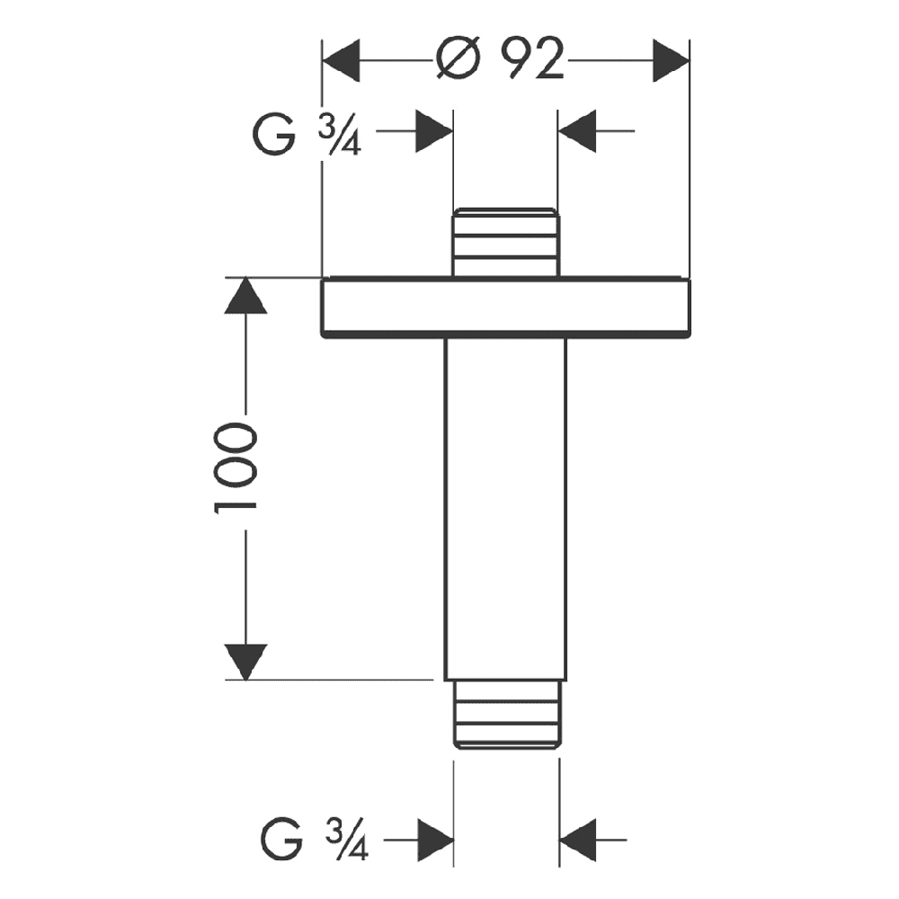 Hansgrohe 100 Chrome Ceiling Connector S