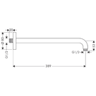 hansgrohe-389-chrome-shower-arm-with-12-connector-