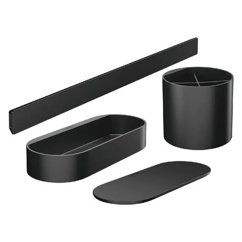 Hansgrohe WallStoris Wall Bar with Storage Basket, Cover & Tumbler Set