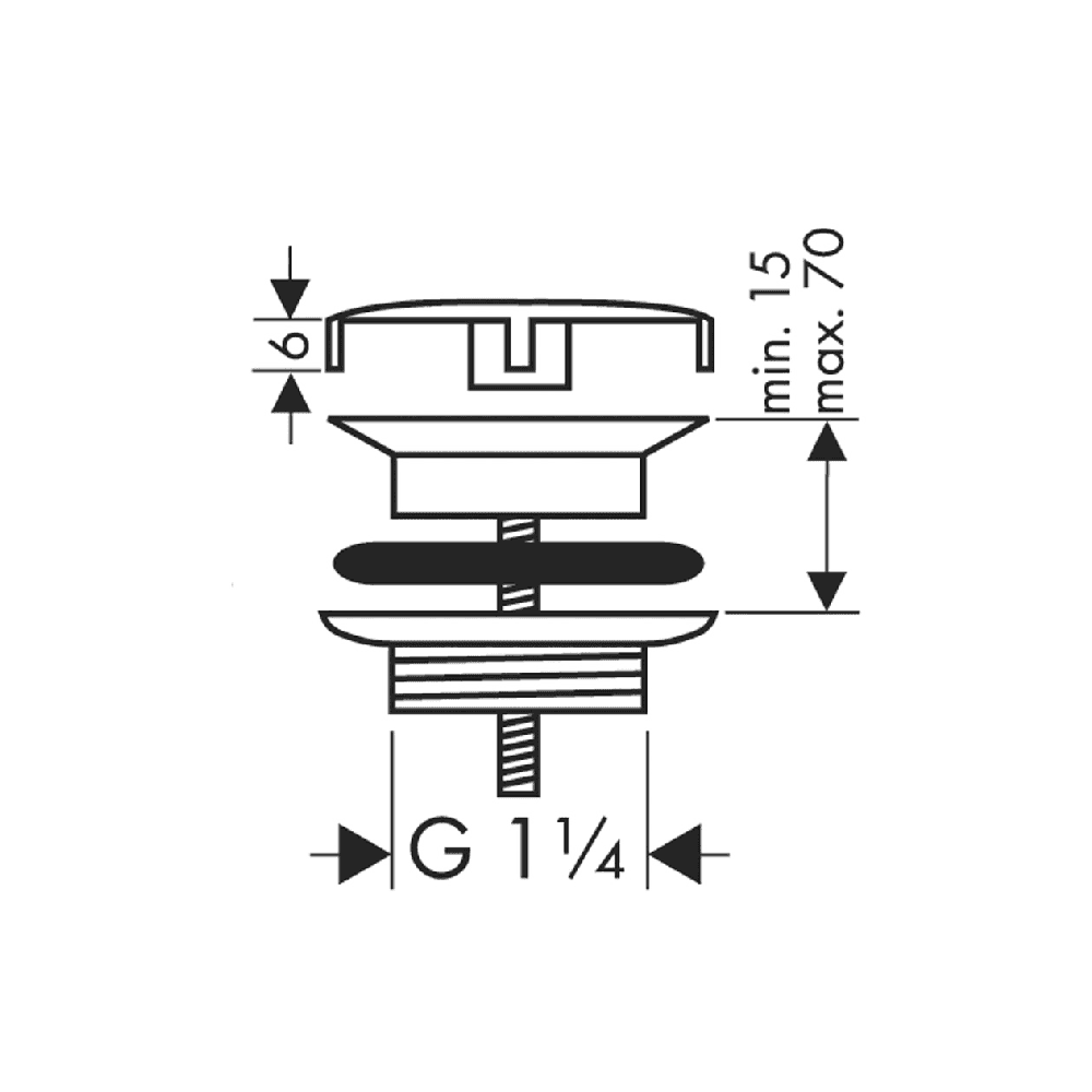 Hansgrohe Basin Waste Set with Non-Closing Mechanism for Wash Basin