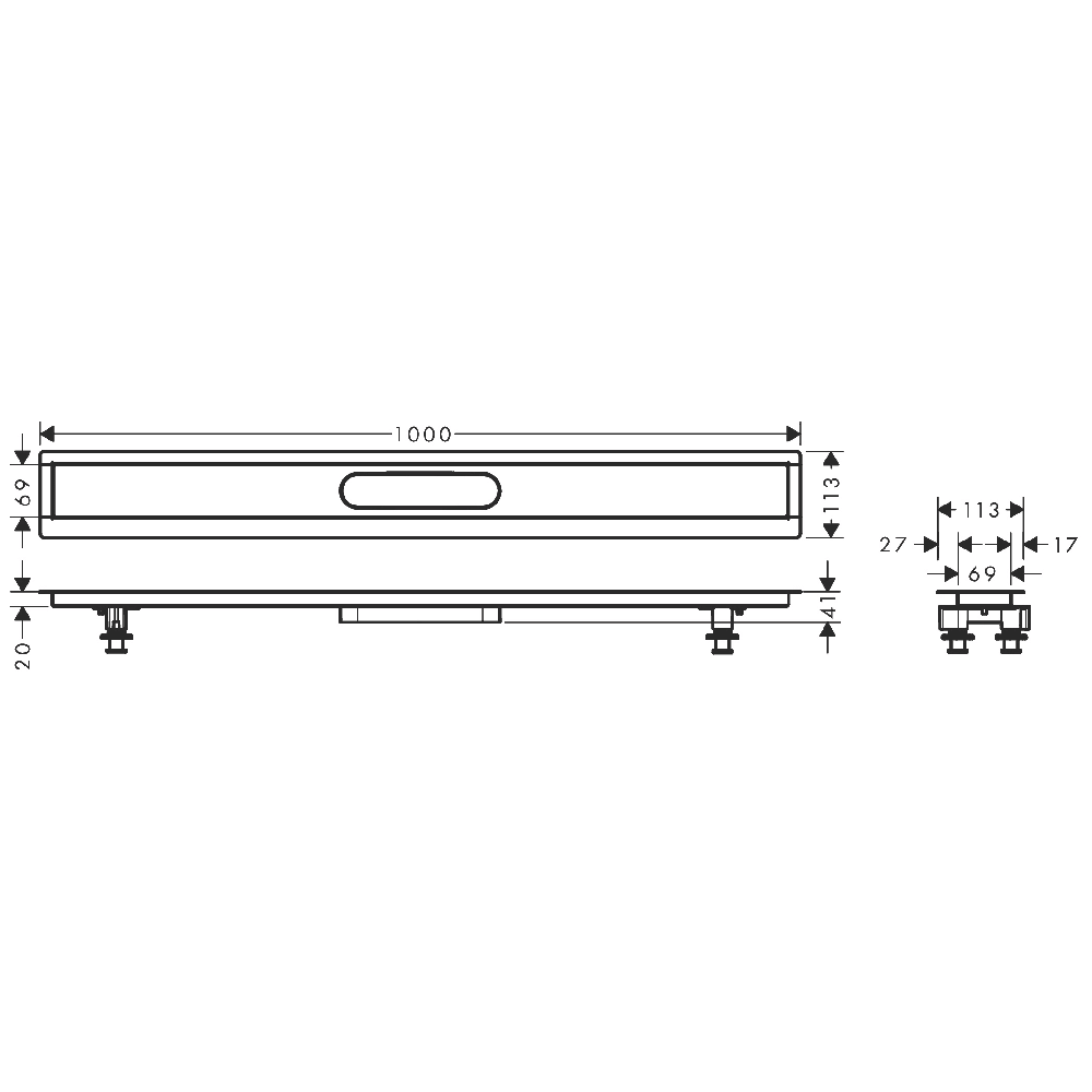 Hansgrohe Raindrain 1000 Installation Set For Shower Drains