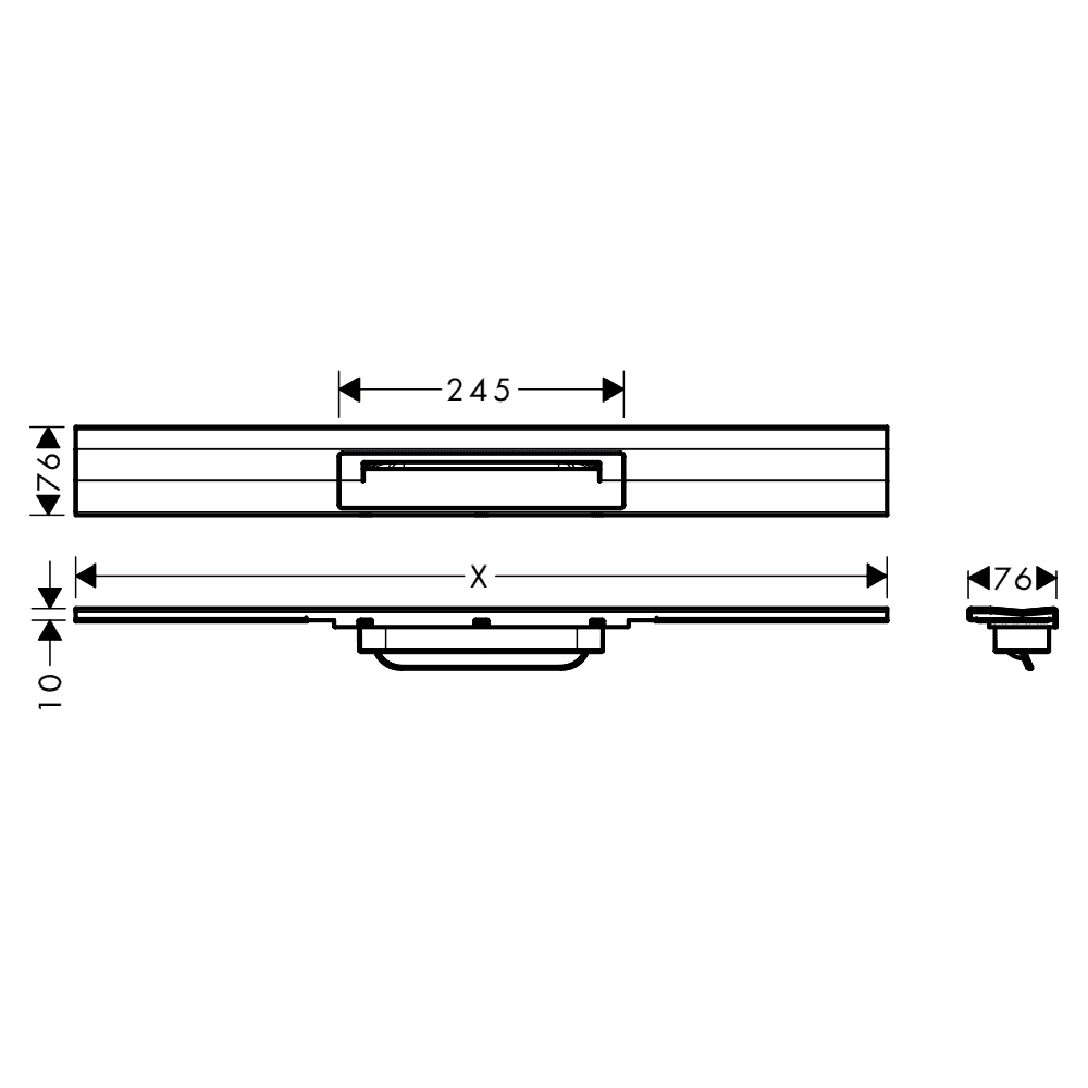Hansgrohe RainDrain Flex 700 Cuttable Wall Mounted Shower Drain Finish Set