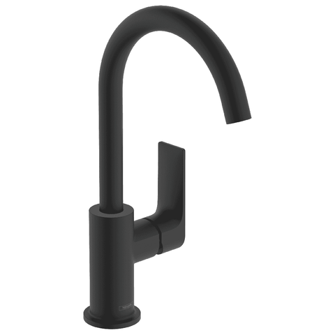 Hansgrohe Rebris E Single Lever Basin Mixer Tap 210 with Swivel Spout and Pop-up Waste