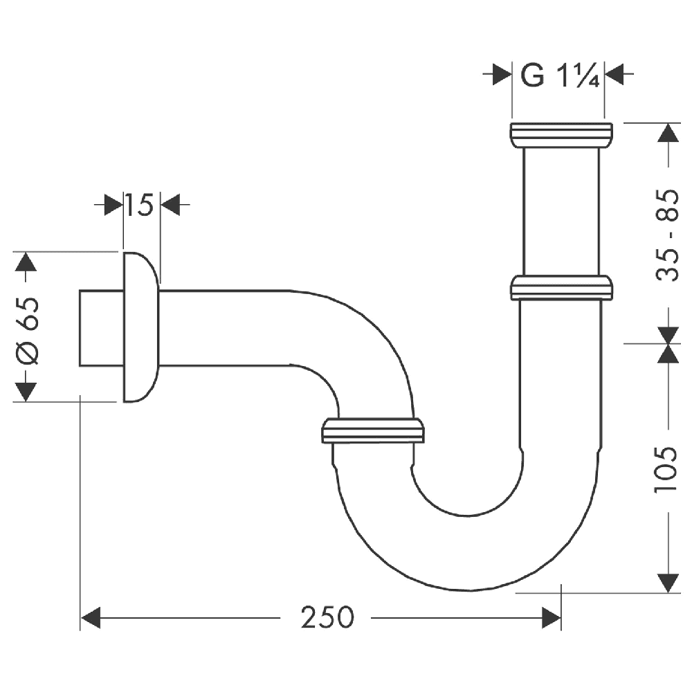 Hansgrohe Chrome Standard P Trap