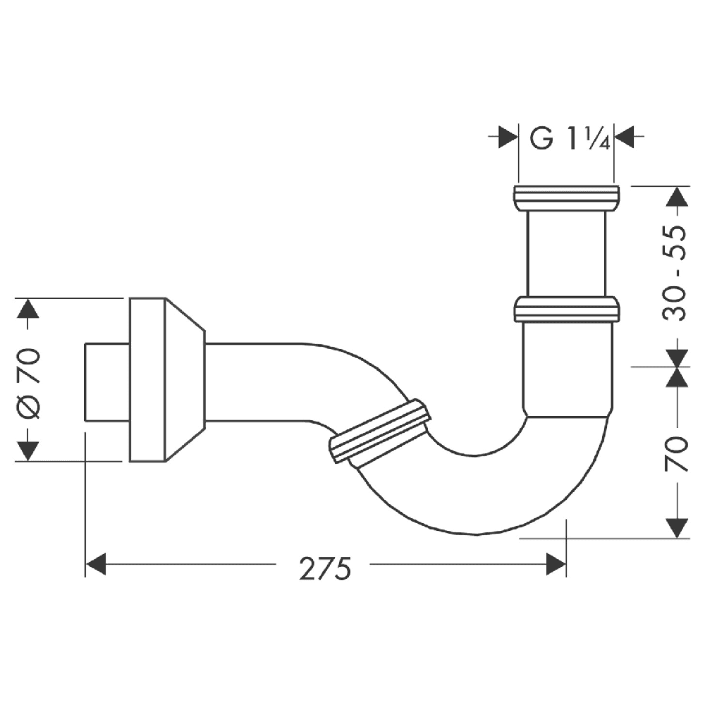 Hansgrohe Bidet Standard Model Chrome P Trap