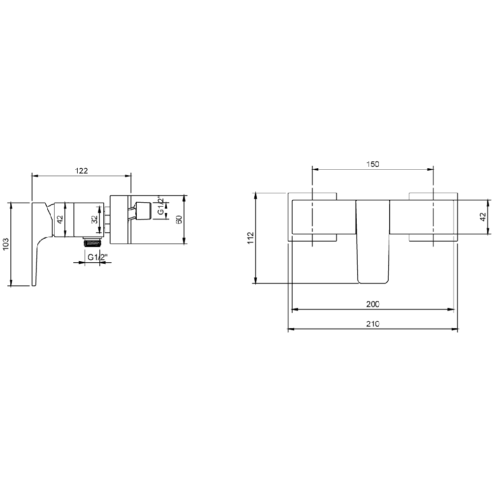 Villeroy & Boch Architectura Square Single-lever Shower Mixer