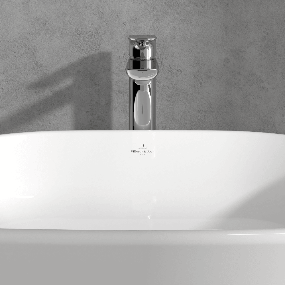 Villeroy & Boch O.novo Chrome Tall Single-lever basin mixer with push-down waste