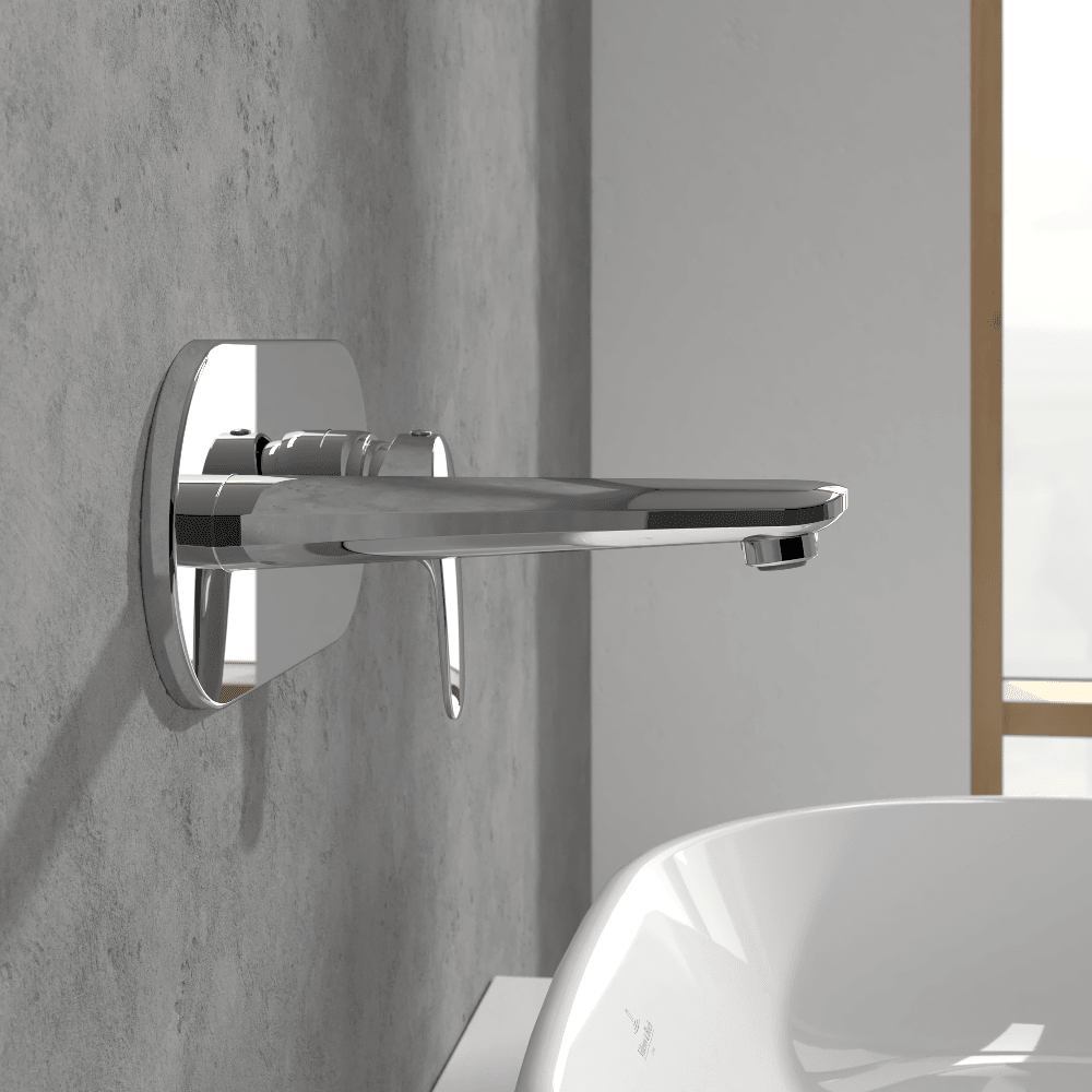 Villeroy & Boch O.novo Start Chrome Wall Mounted Single-lever basin mixer, No Waste