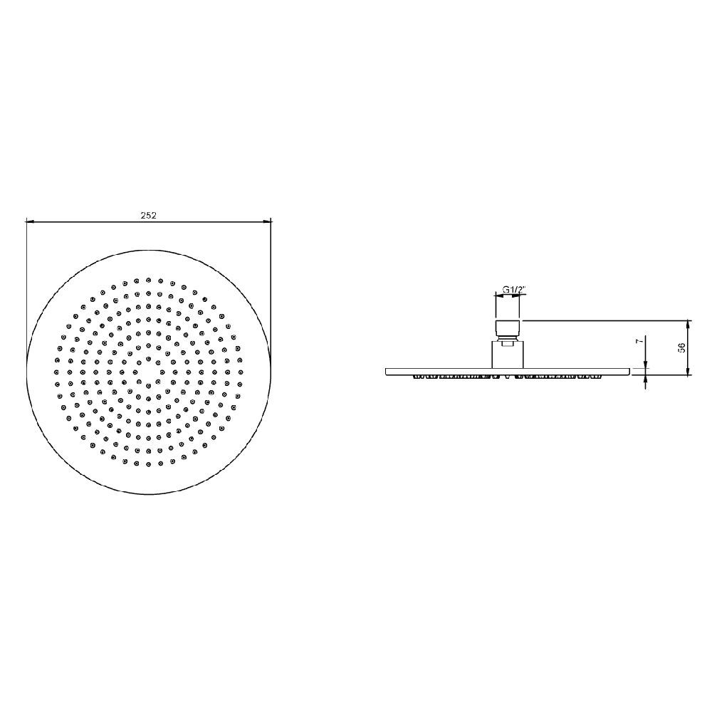 Villeroy & Boch Universal Round 250 Shower Head with Matt Black and Chrome Finishes