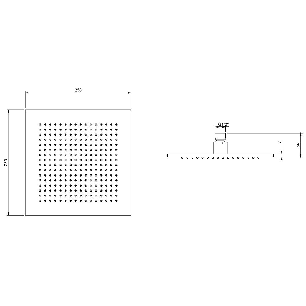 Villeroy & Boch Universal Square 250 Shower Head with Modern Design and High Performance