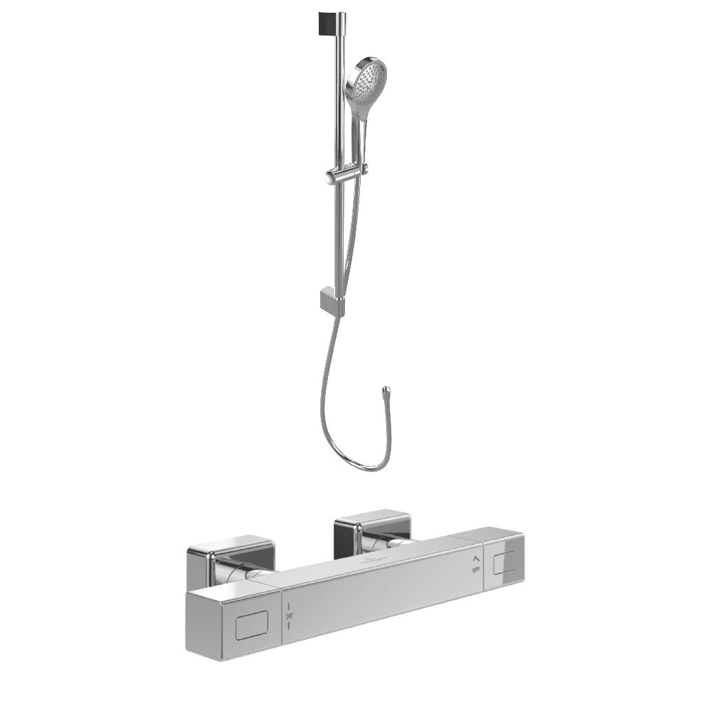Villeroy & Boch Chrome Thermostatic Square Verve Shower Mixer Set