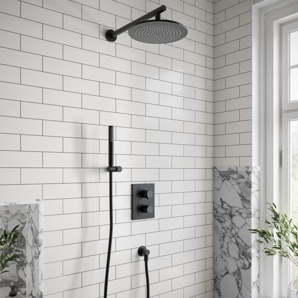 Villeroy & Boch Round Complete Shower Set with Matt and Chrome Finishes
