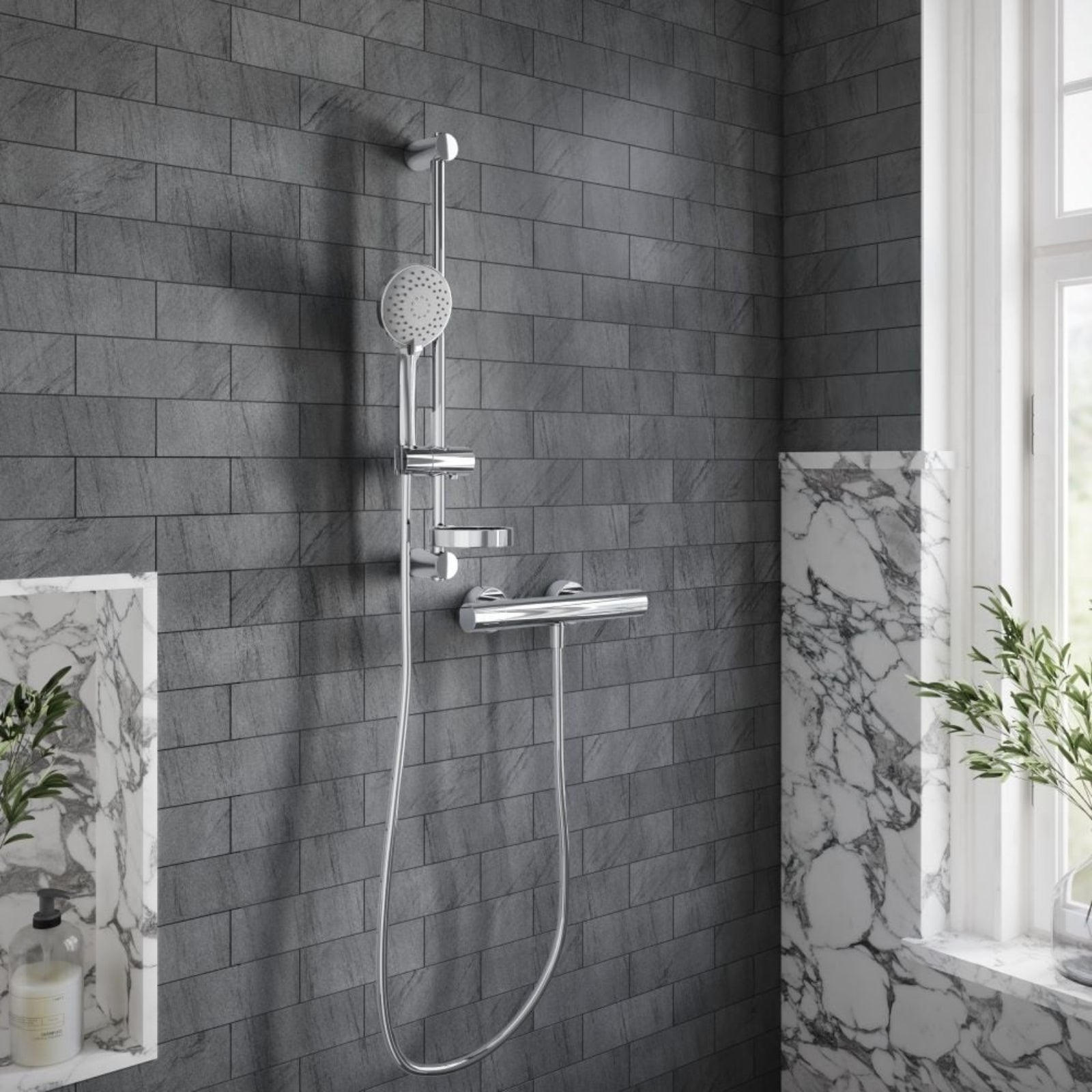 Villeroy & Boch Thermostatic Round Exposed Shower Mixer Set