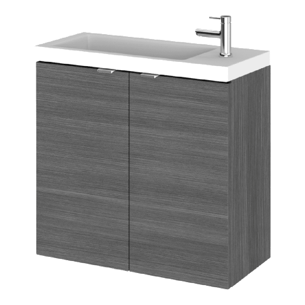 Hudson Reed Fusion 600mm Wall Hung Vanity Unit & Basin with Wall Cabinet Options