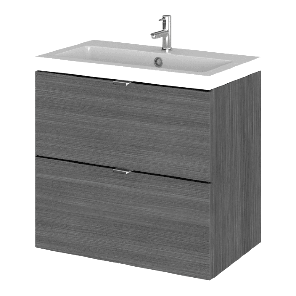 Hudson Reed Fusion 600mm Wall Hung Vanity Unit & Basin with Cabinet