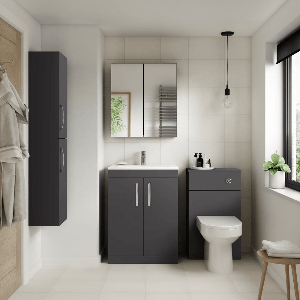 Nuie Athena Gloss Grey Bathroom Suite Set 1