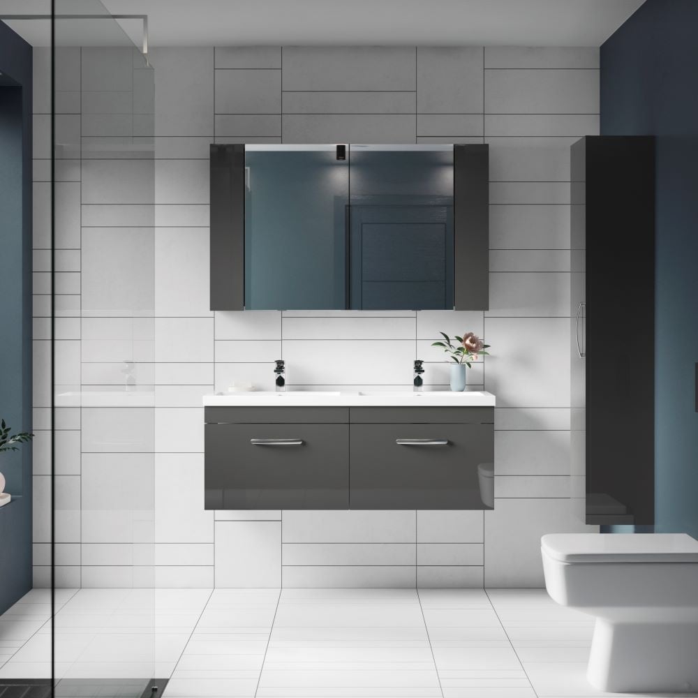 Nuie Athena Gloss Grey Bathroom Suite Set 3