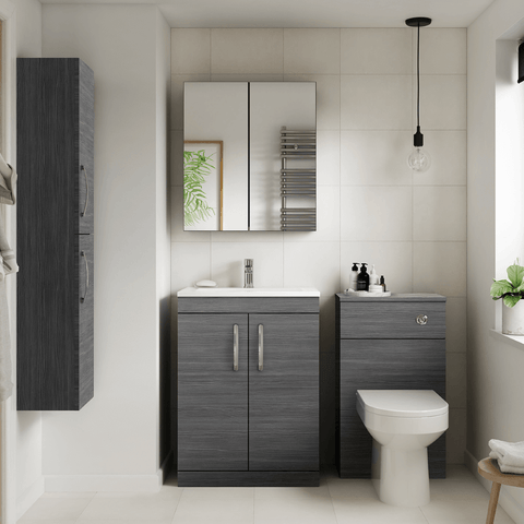 Nuie Athena Anthracite Woodgrain Bathroom Suite Set 2
