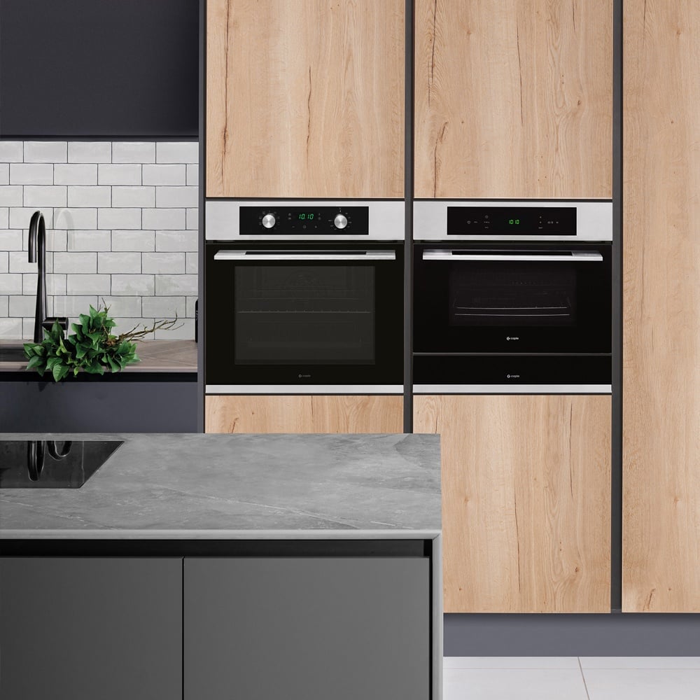 Caple 60cm Classic Electric Black Glass Stainless Steel Single Oven C2237