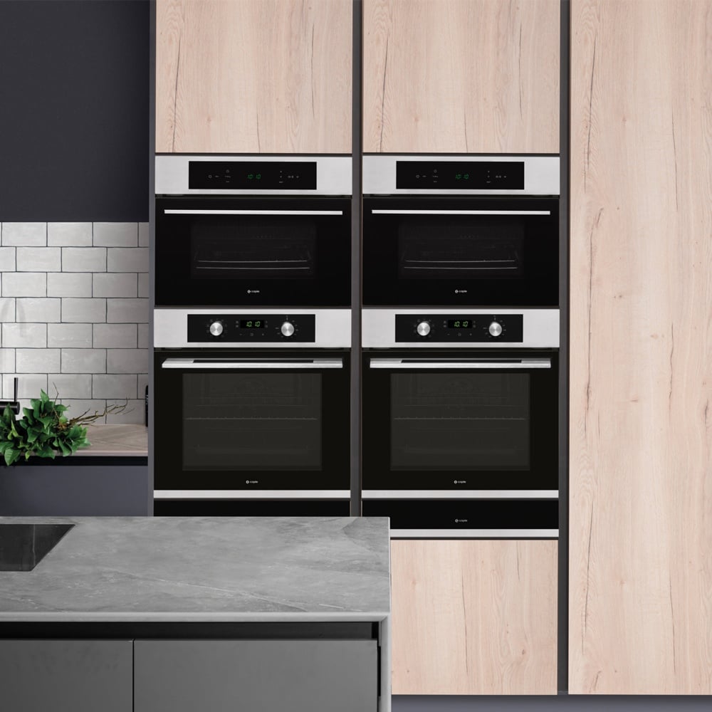 Caple 60cm Classic Electric Black Glass Stainless Steel Single Oven C2237