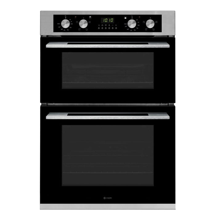 caple-595cm-classic-electric-stainless-steel-and-black-glass-double-oven-c3246-