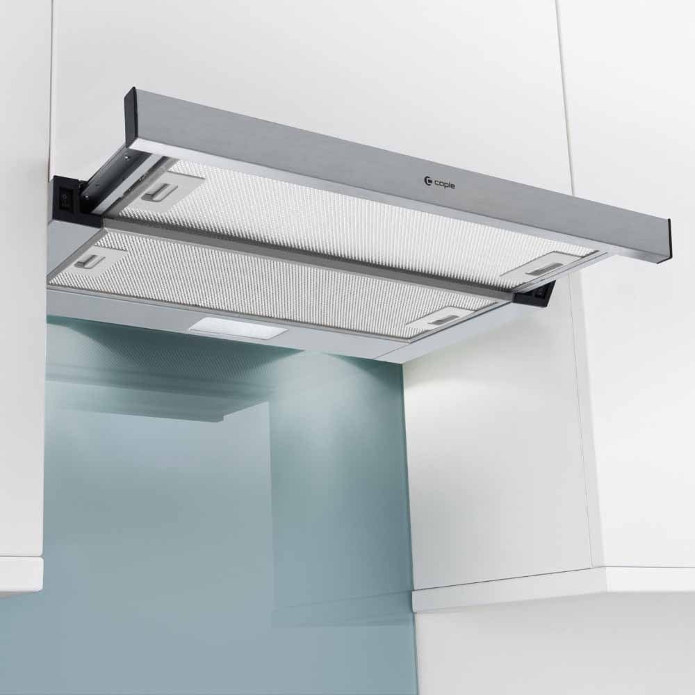 Caple 60cm Stainless Steel And Silver Grey Built-under Telescopic Hood TSCH601