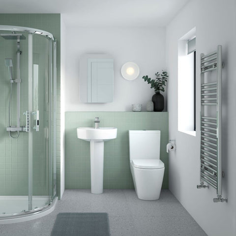 Nuie Provost Ceramic Bathroom Set with Mirror