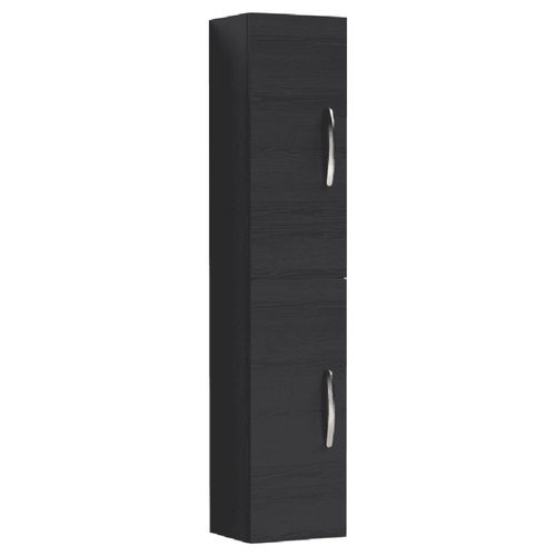 Nuie Athena Gloss and Woodgrain Tall Wall Hung Storage Cabinet Double Door 300mm